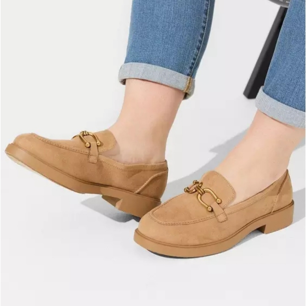 Torrid Tan Loafers with Gold Accent